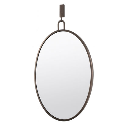 Varaluz Stopwatch Oval Powder Room Wall Mirror, Bronze