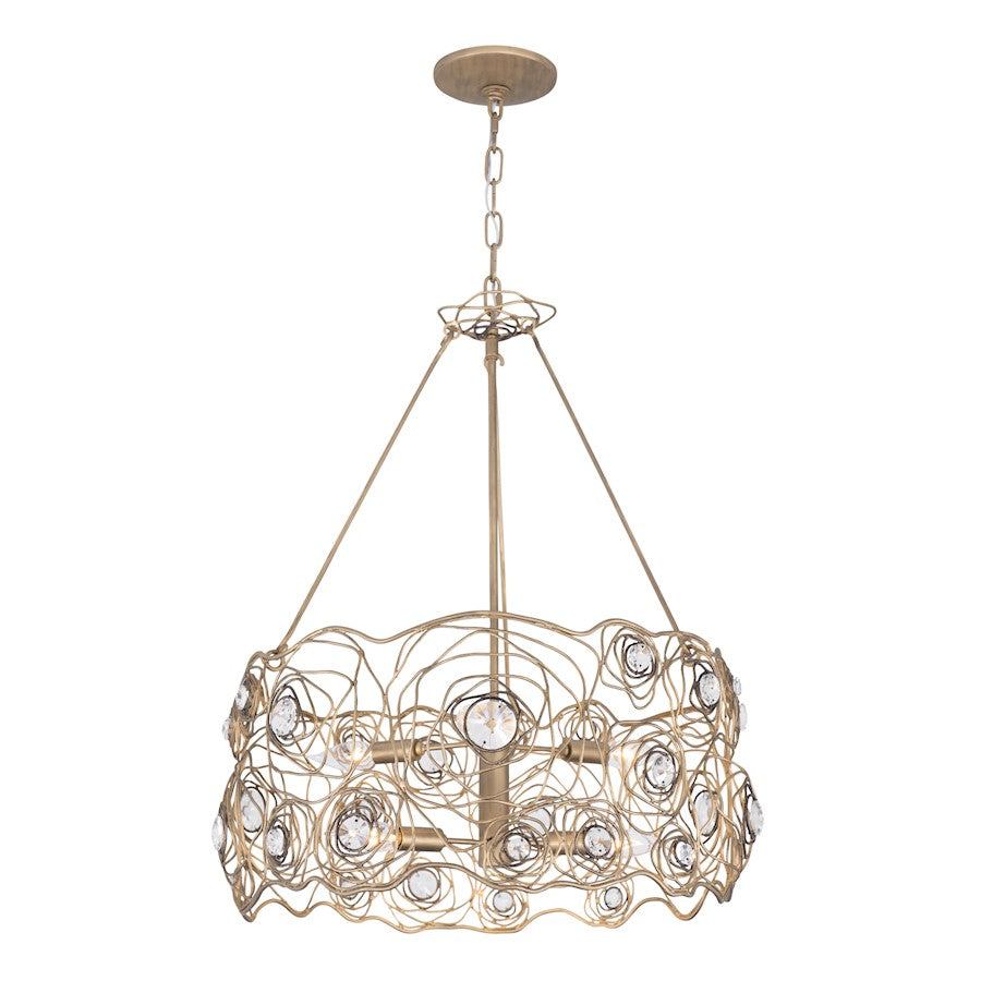 6 Light Chandelier, Havana Gold Ombre