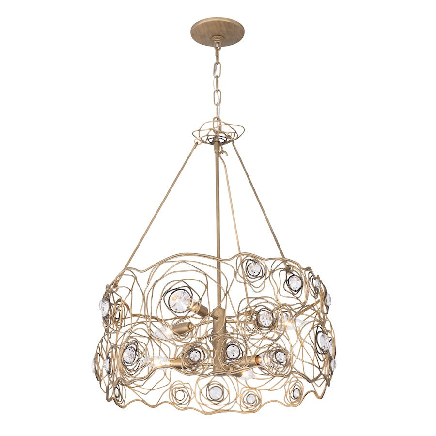 6 Light Chandelier, Havana Gold Ombre