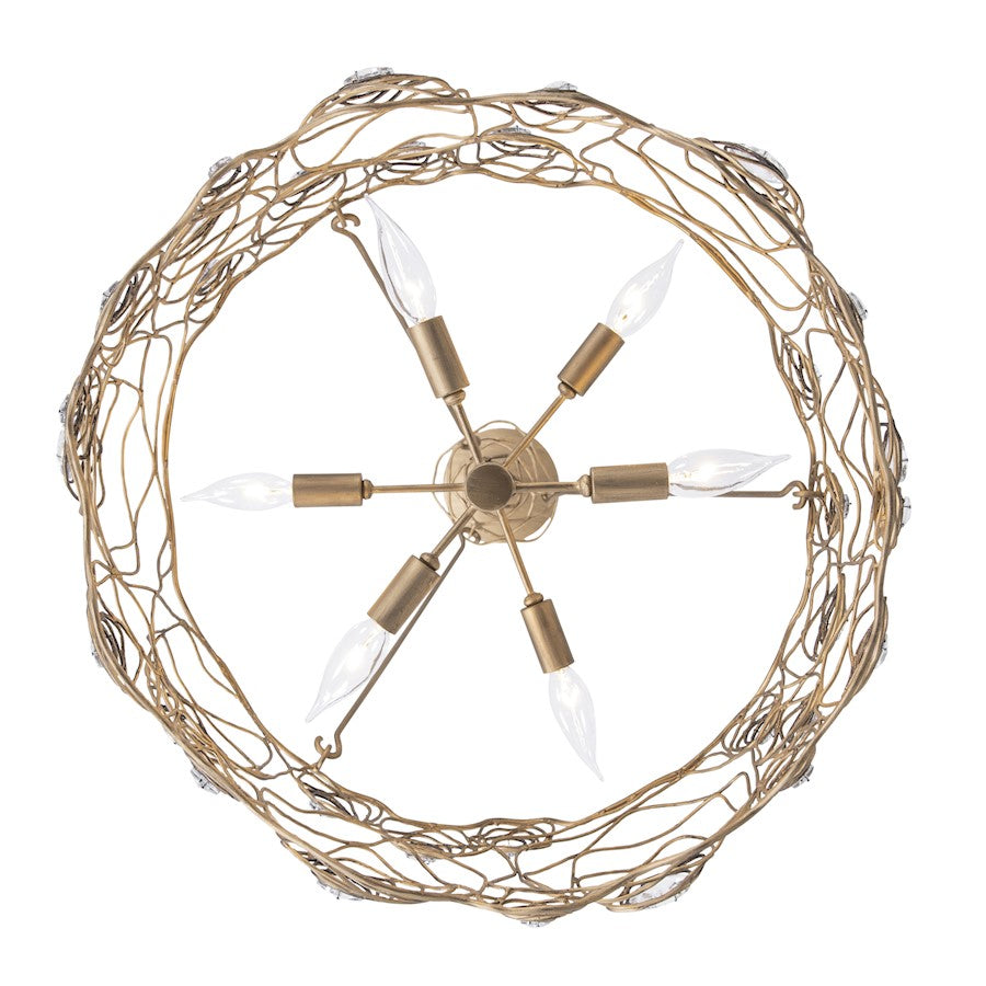 6 Light Chandelier, Havana Gold Ombre