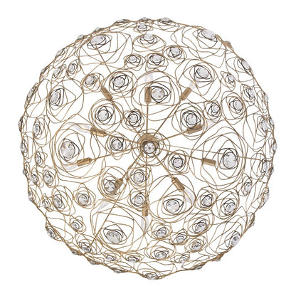 10 Light Inverted Pendant, Gold