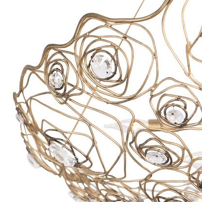 10 Light Inverted Pendant, Gold