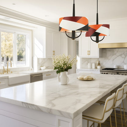 3 Light Pendant, Black