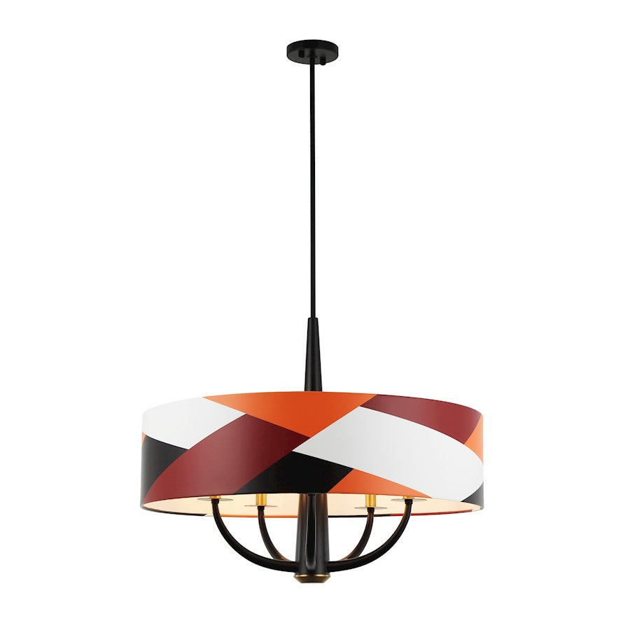 5 Light Pendant, Black