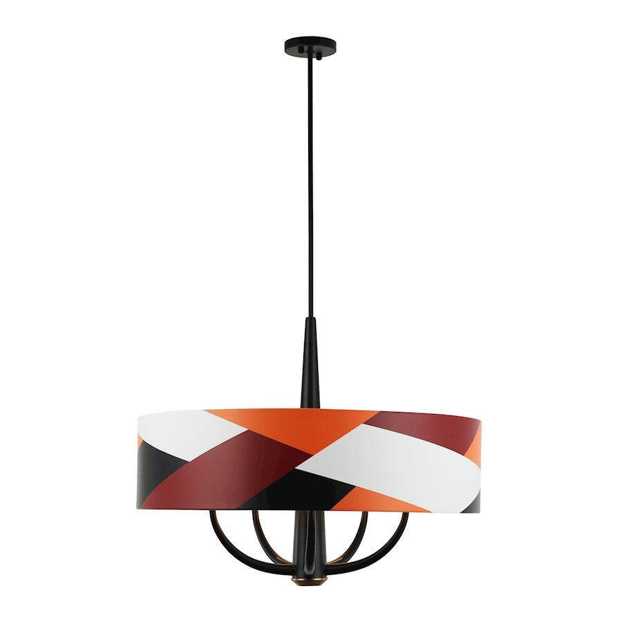 5 Light Pendant, Black