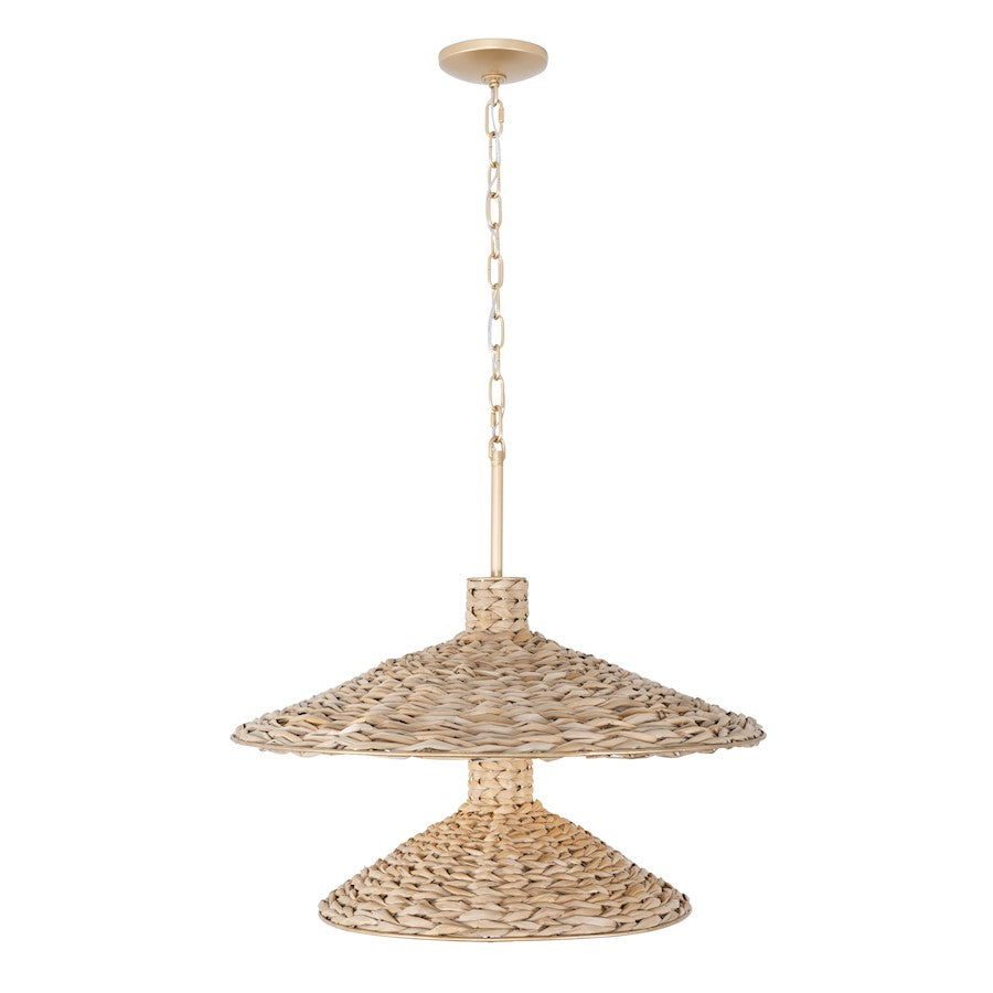 9 Light 2-Tier Pendant, Gold