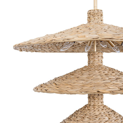 15 Light 3-Tier Pendant, Gold