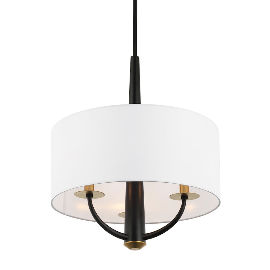 3 Light Pendant, Black