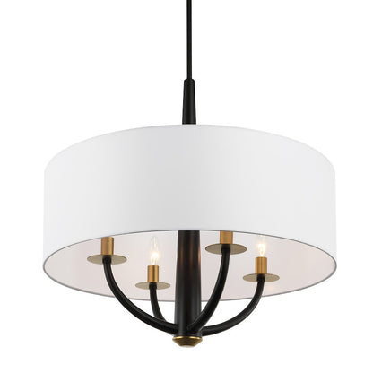 4 Light Pendant, Black
