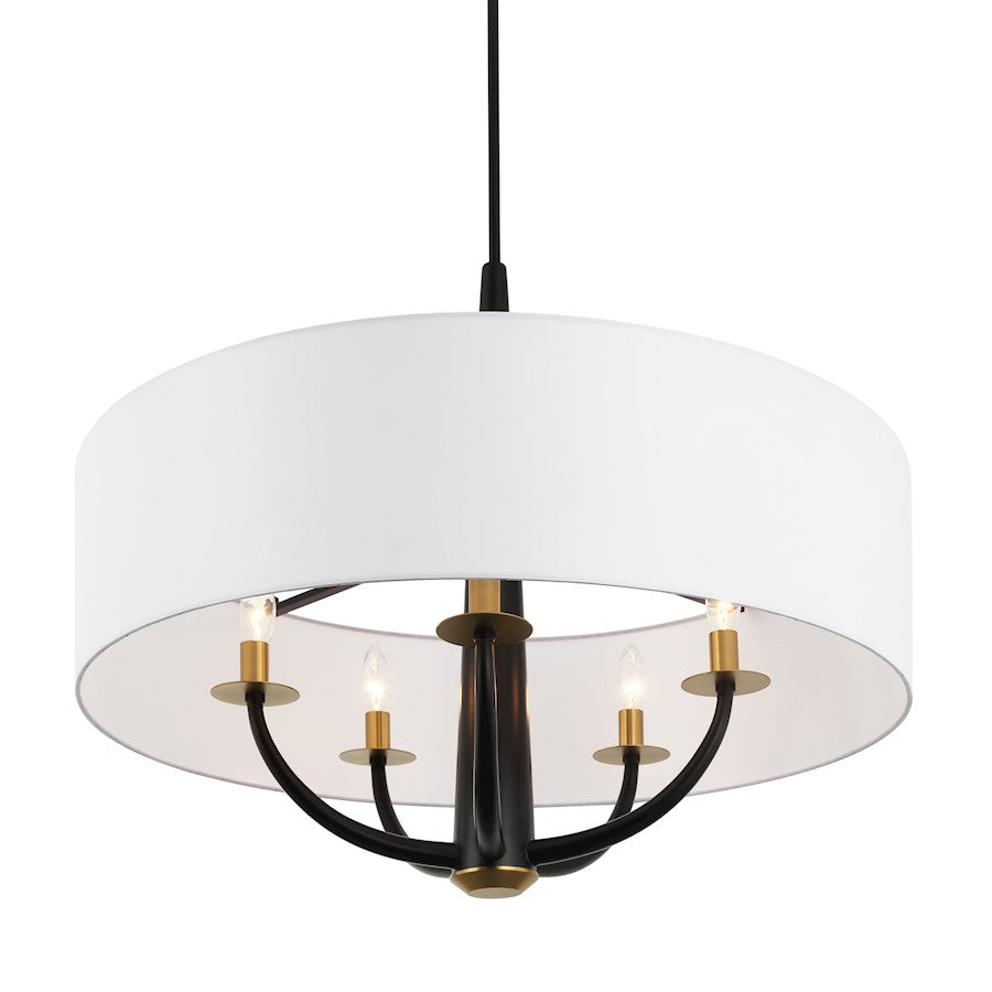 5 Light Pendant, Black