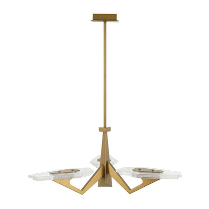 Varaluz Down the Wrong Path 3 Light Pendant, Brass Kisser/Seedy