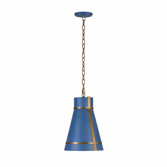 Varaluz Brasserie 1Lt Pendant, French Blue/Bronze