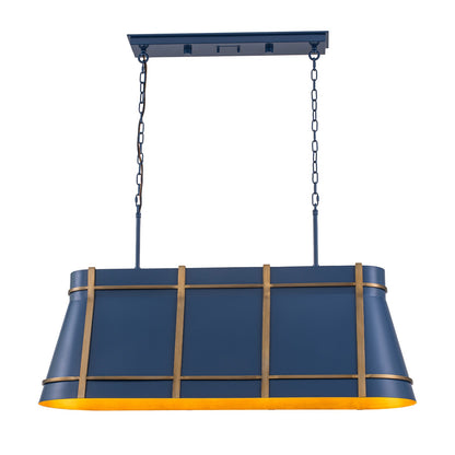 Varaluz Brasserie 4Lt Pendant, French Blue/Heritage Bronze