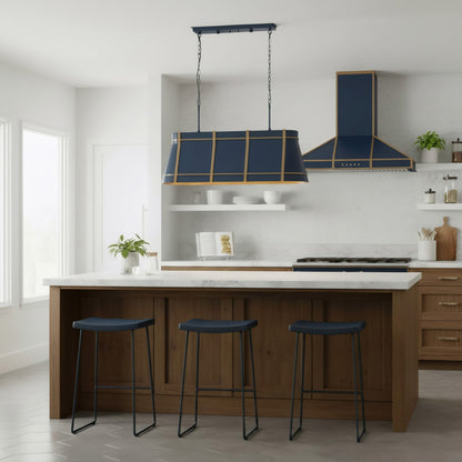 Varaluz Brasserie 4Lt Pendant, French Blue/Heritage Bronze