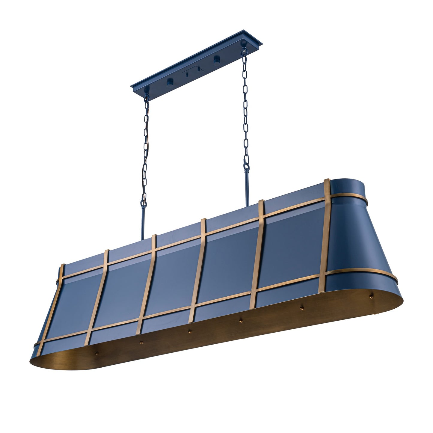 Varaluz Brasserie 6Lt Pendant, French Blue/Heritage Bronze