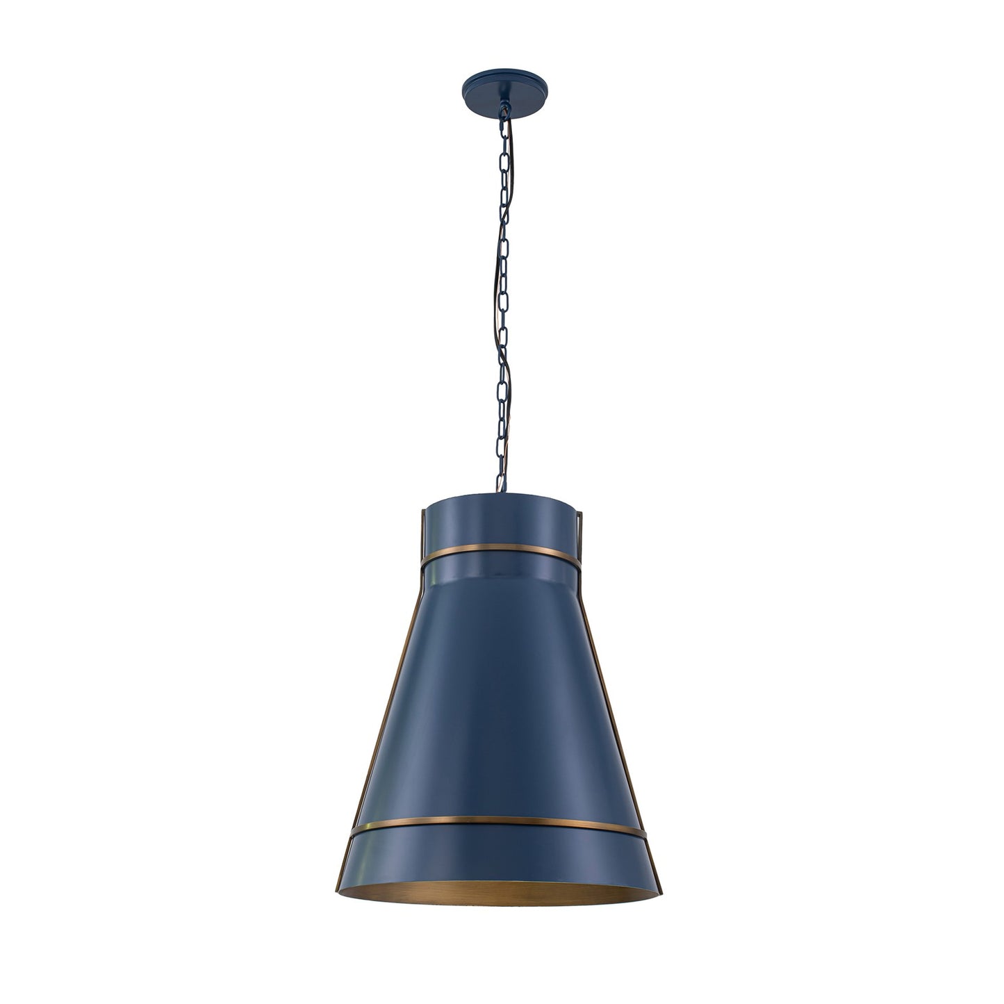 Varaluz Brasserie 1Lt Pendant, French Blue/Heritage Bronze
