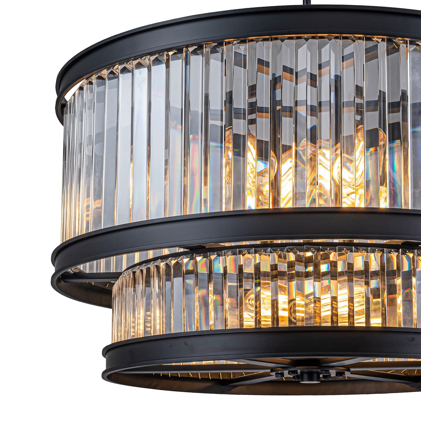 Varaluz Double Take 14 Light Pendant, Heritage Black/Clear