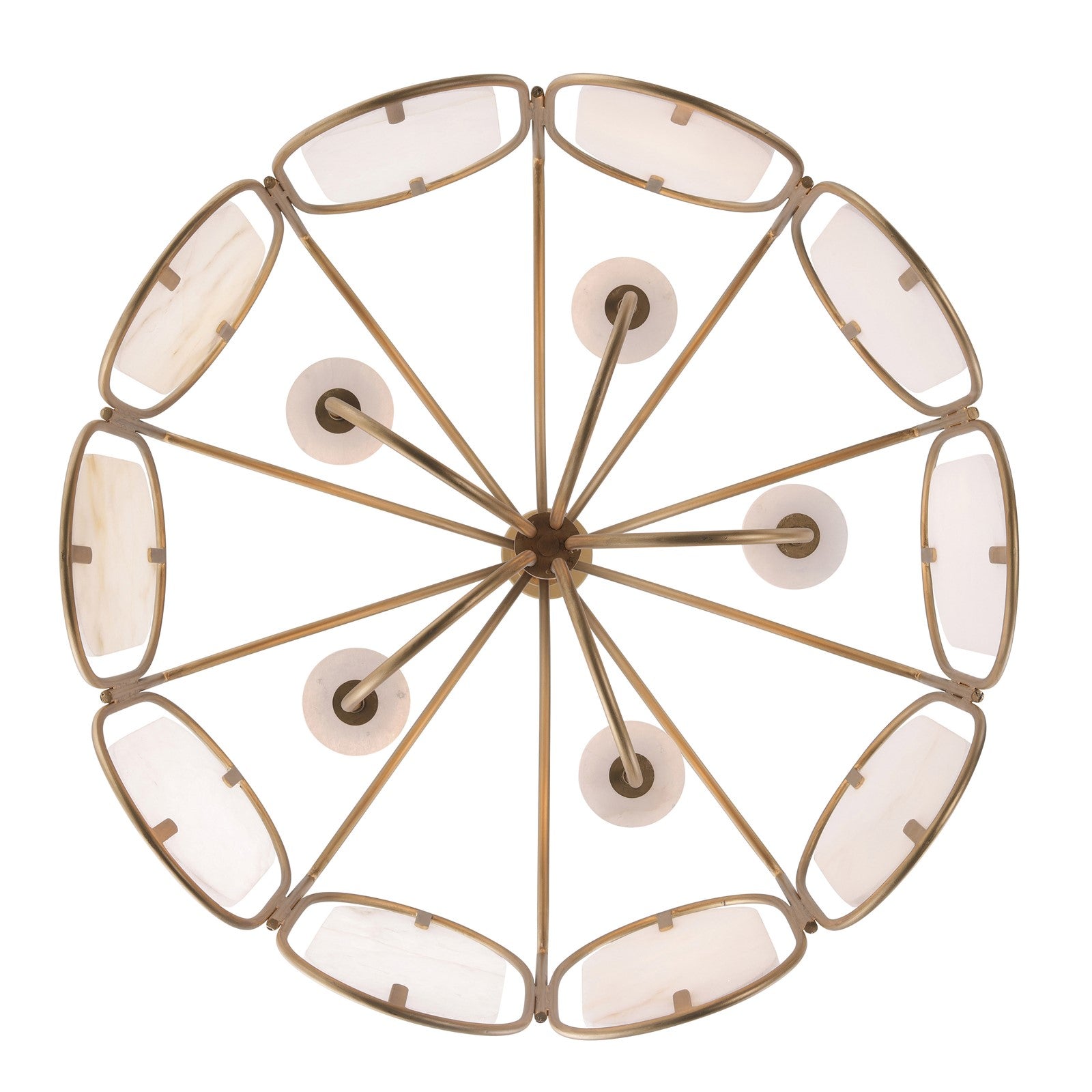 Varaluz Panelist 5 Light Pendant, Brass Kisser/White