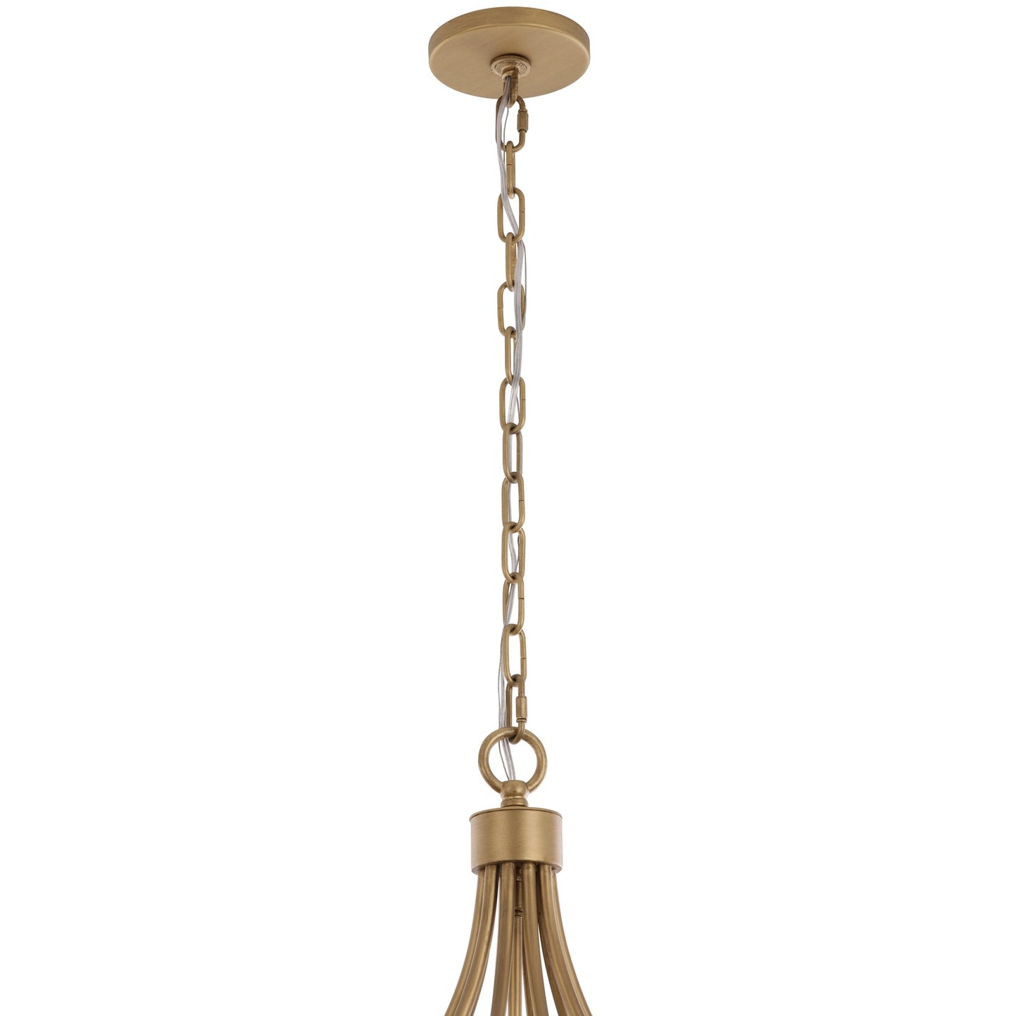 Varaluz Panelist 5 Light Pendant, Brass Kisser/White
