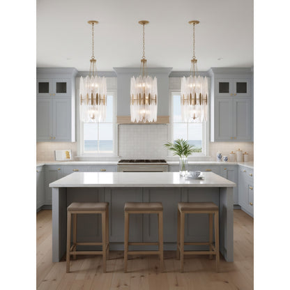 Varaluz Aurora 9 Light Pendant, Havana Gold/Clear