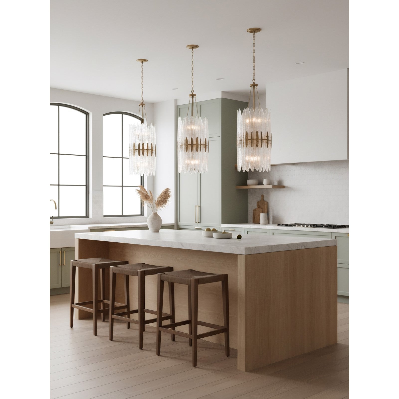 Varaluz Aurora 9 Light Pendant, Havana Gold/Clear