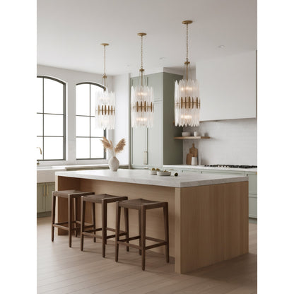 Varaluz Aurora 9 Light Pendant, Havana Gold/Clear