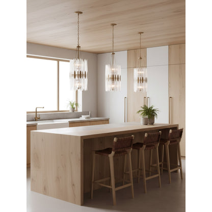 Varaluz Aurora 9 Light Pendant, Havana Gold/Clear