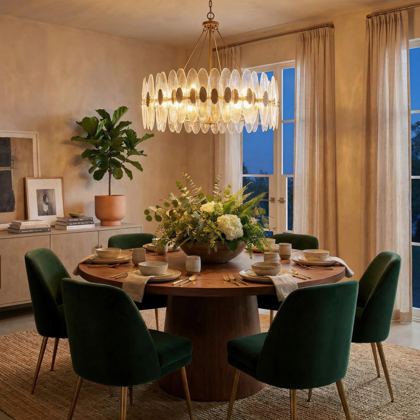 Varaluz Aurora 8 Light Pendant, Havana Gold/Clear