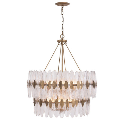 Varaluz Aurora 14 Light Pendant, Havana Gold/Clear