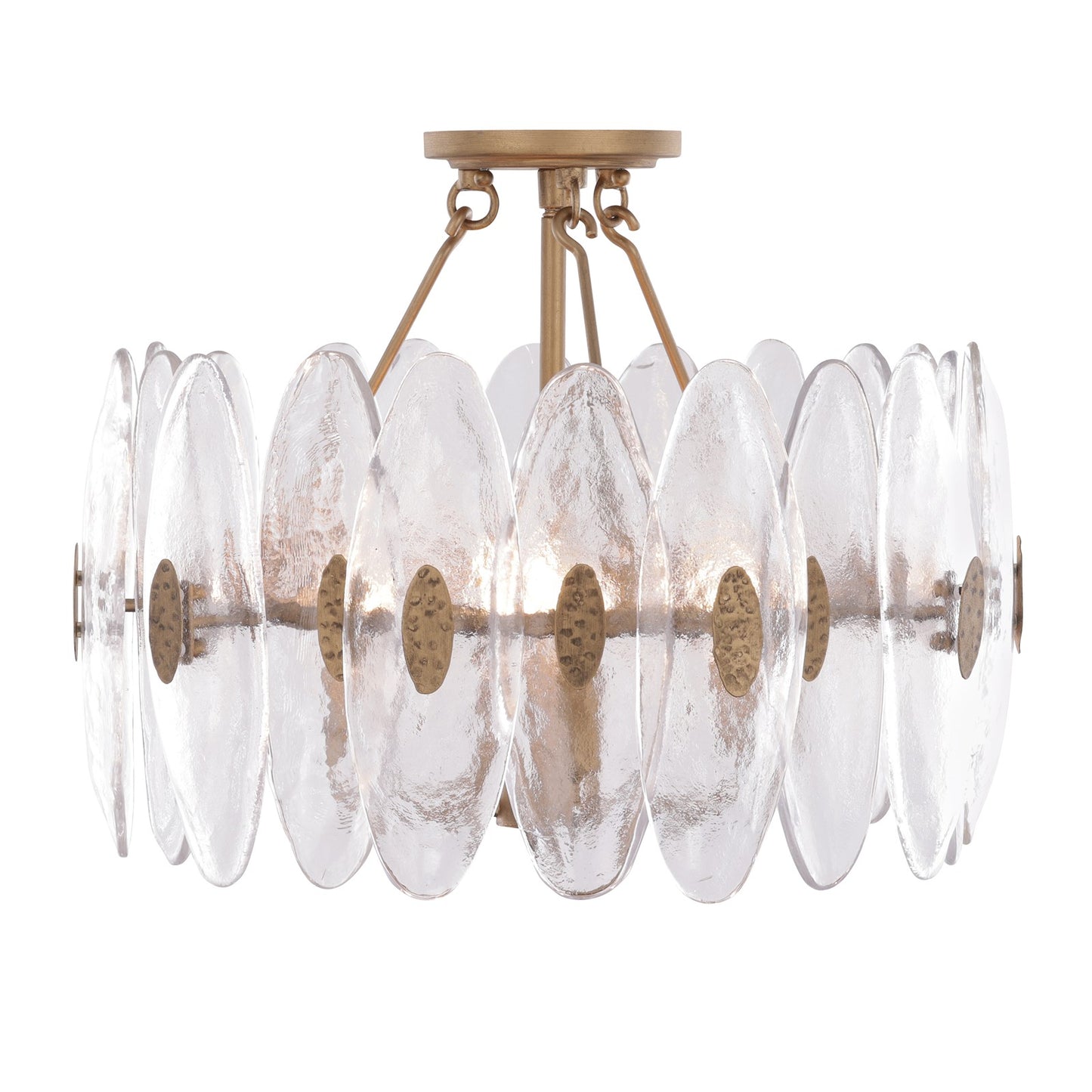 Varaluz Aurora 4 Light Semi-Flush, Havana Gold/Clear