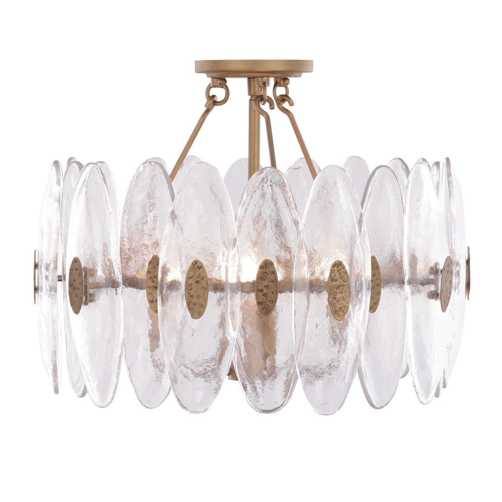 Varaluz Aurora 4 Light Semi-Flush, Havana Gold/Clear