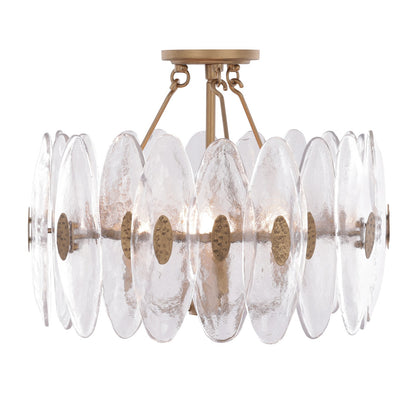 Varaluz Aurora 4 Light Semi-Flush, Havana Gold/Clear