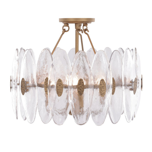 Varaluz Aurora 4 Light Semi-Flush, Havana Gold/Clear