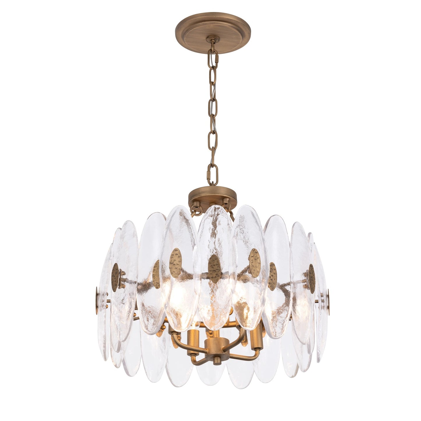 Varaluz Aurora 4 Light Semi-Flush, Havana Gold/Clear