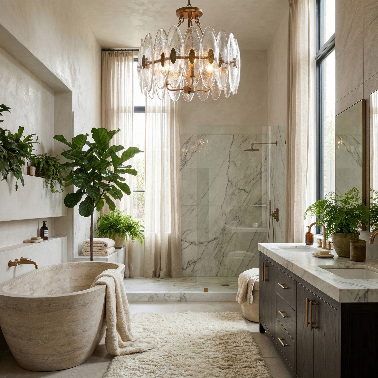 Varaluz Aurora 4 Light Semi-Flush, Havana Gold/Clear
