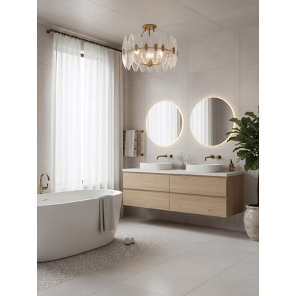 Varaluz Aurora 4 Light Semi-Flush, Havana Gold/Clear