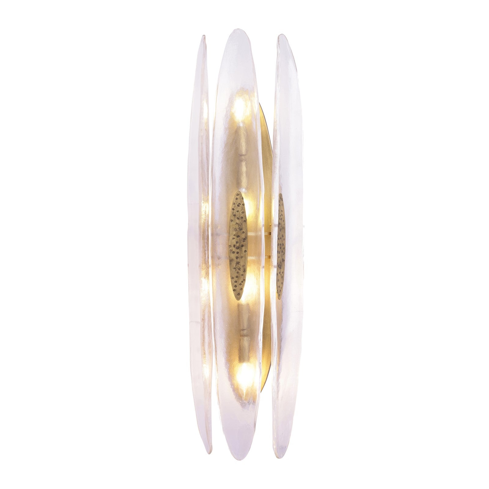 Varaluz Aurora 4 Light Wall Sconce, Havana Gold/Clear