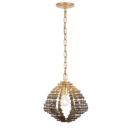 Varaluz Construct 1Lt Pendant, Dark Bronze/French Gold