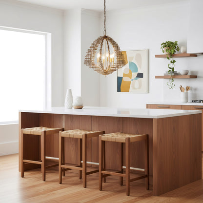 Varaluz Construct 6Lt Pendant, Dark Bronze/French Gold
