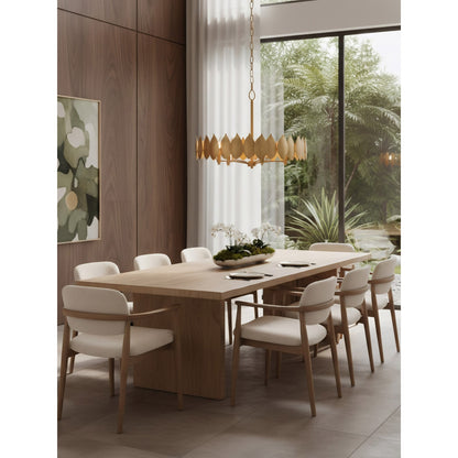 Varaluz Petal Reign 5 Light Pendant, Brass Kisser/Brass Kisser