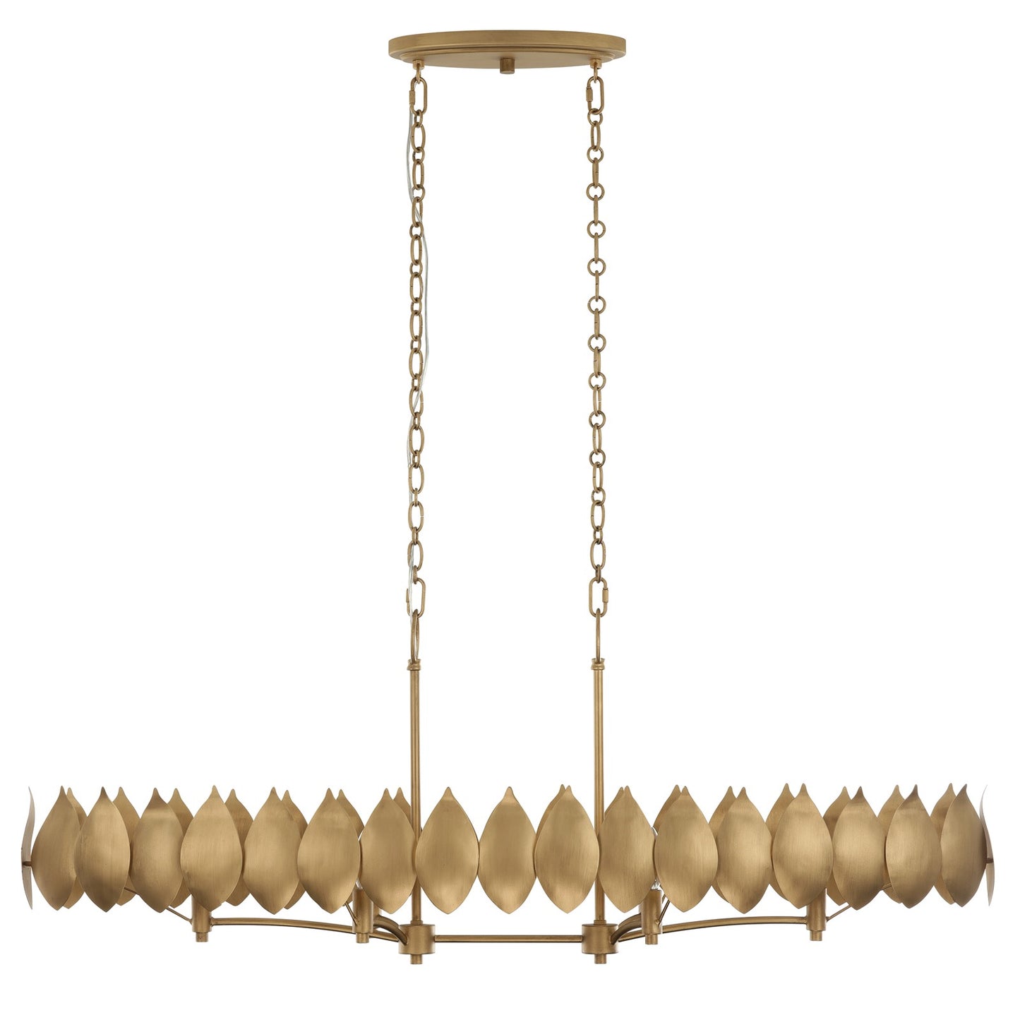 Varaluz Petal Reign 6 Light Pendant, Brass Kisser/Brass Kisser
