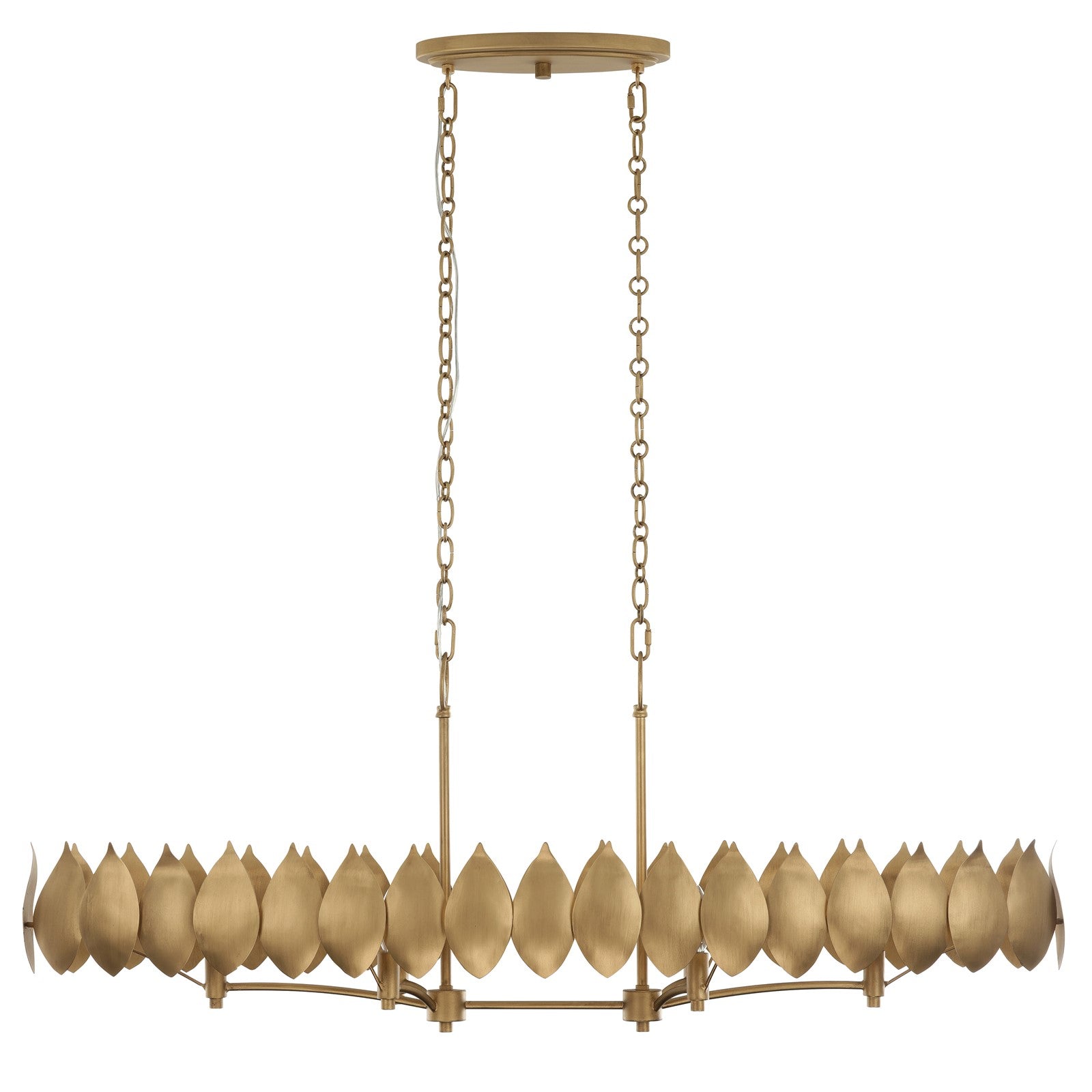 Varaluz Petal Reign 6 Light Pendant, Brass Kisser/Brass Kisser