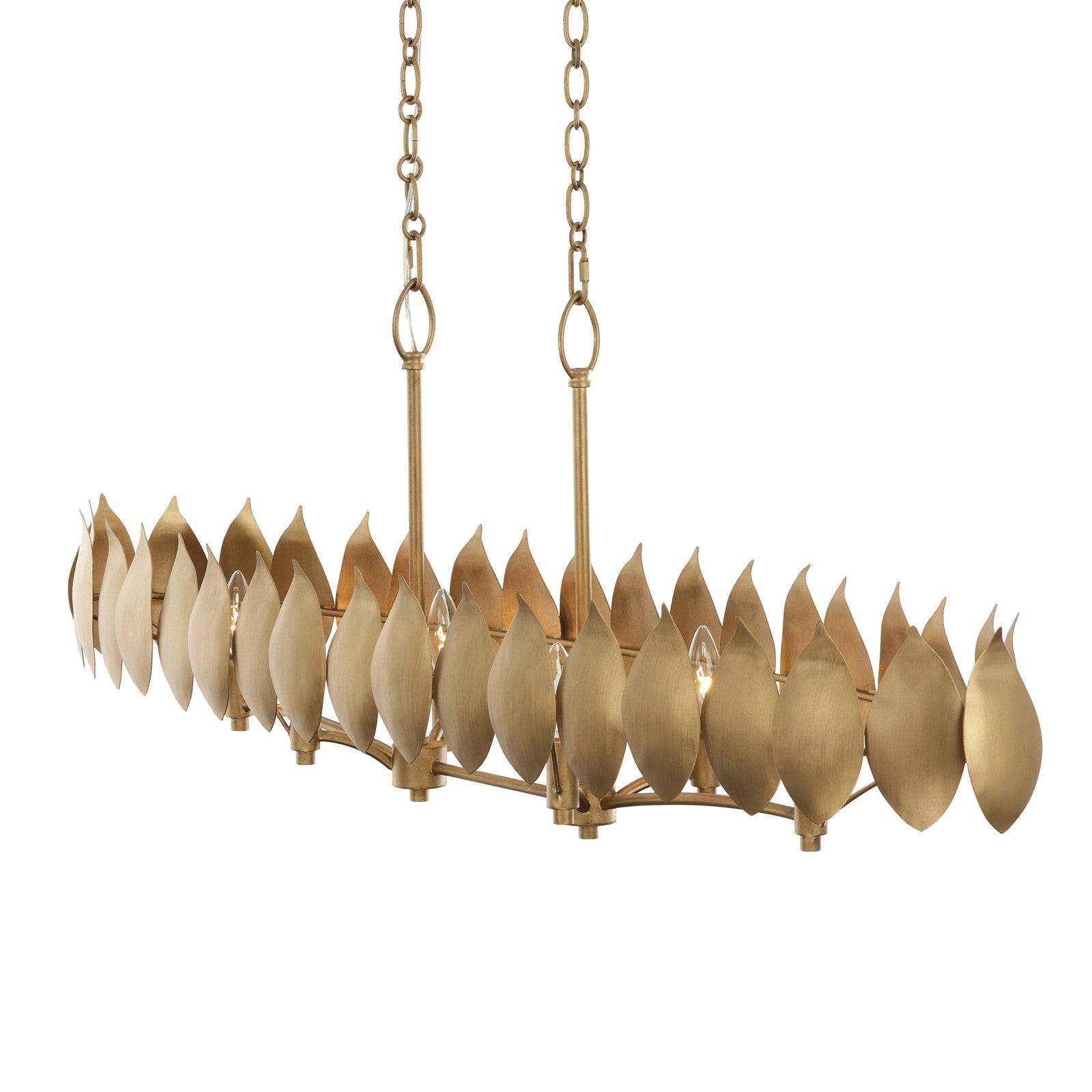 Varaluz Petal Reign 6 Light Pendant, Brass Kisser/Brass Kisser