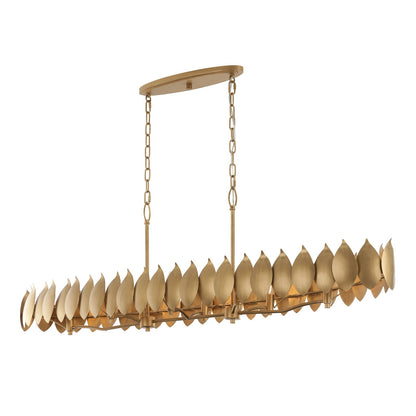 Varaluz Petal Reign 8 Light Pendant, Brass Kisser/Brass Kisser