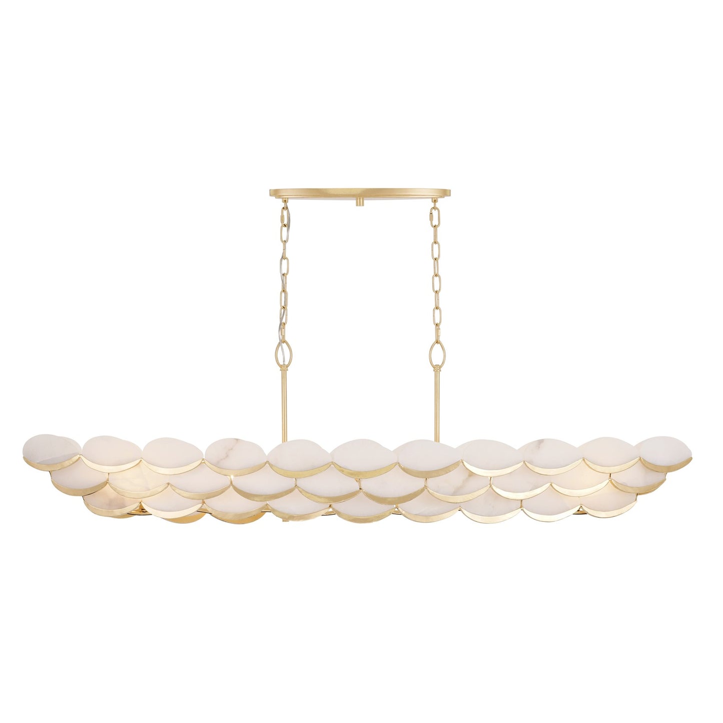 Varaluz High Tide 6 Light Pendant, French Gold/White
