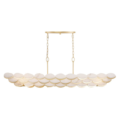 Varaluz High Tide 6 Light Pendant, French Gold/White
