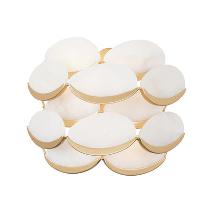 Varaluz High Tide 2 Light Wall Sconce, French Gold/White
