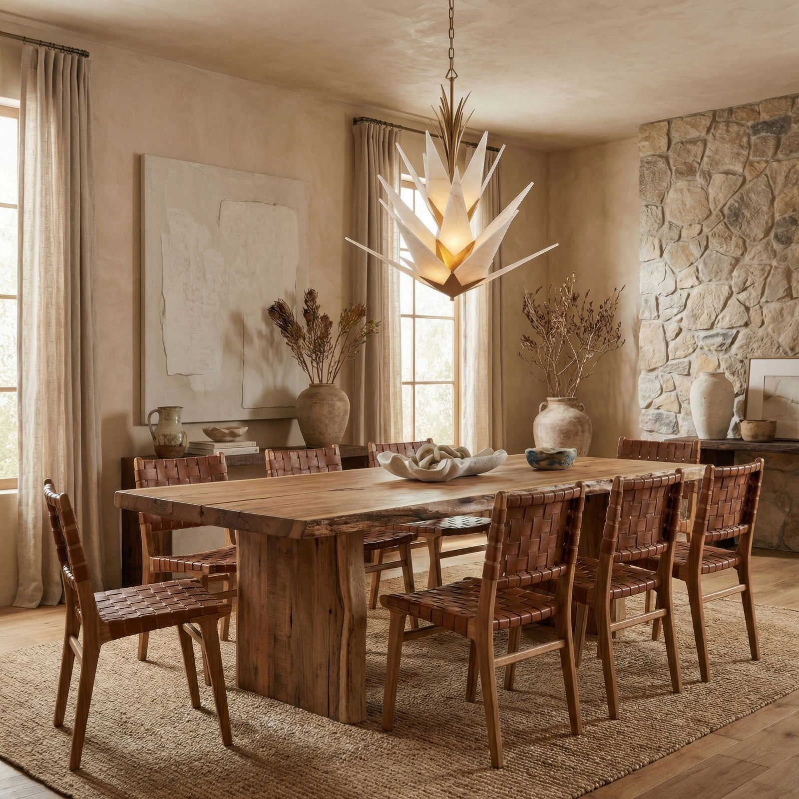 Varaluz Mojave 9 Light Pendant, Havana Gold/White