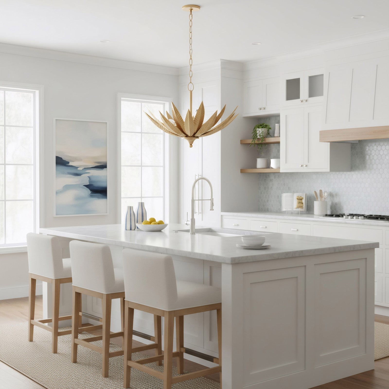 Varaluz Zanara 3 Light Pendant, Brass Kisser/Gold