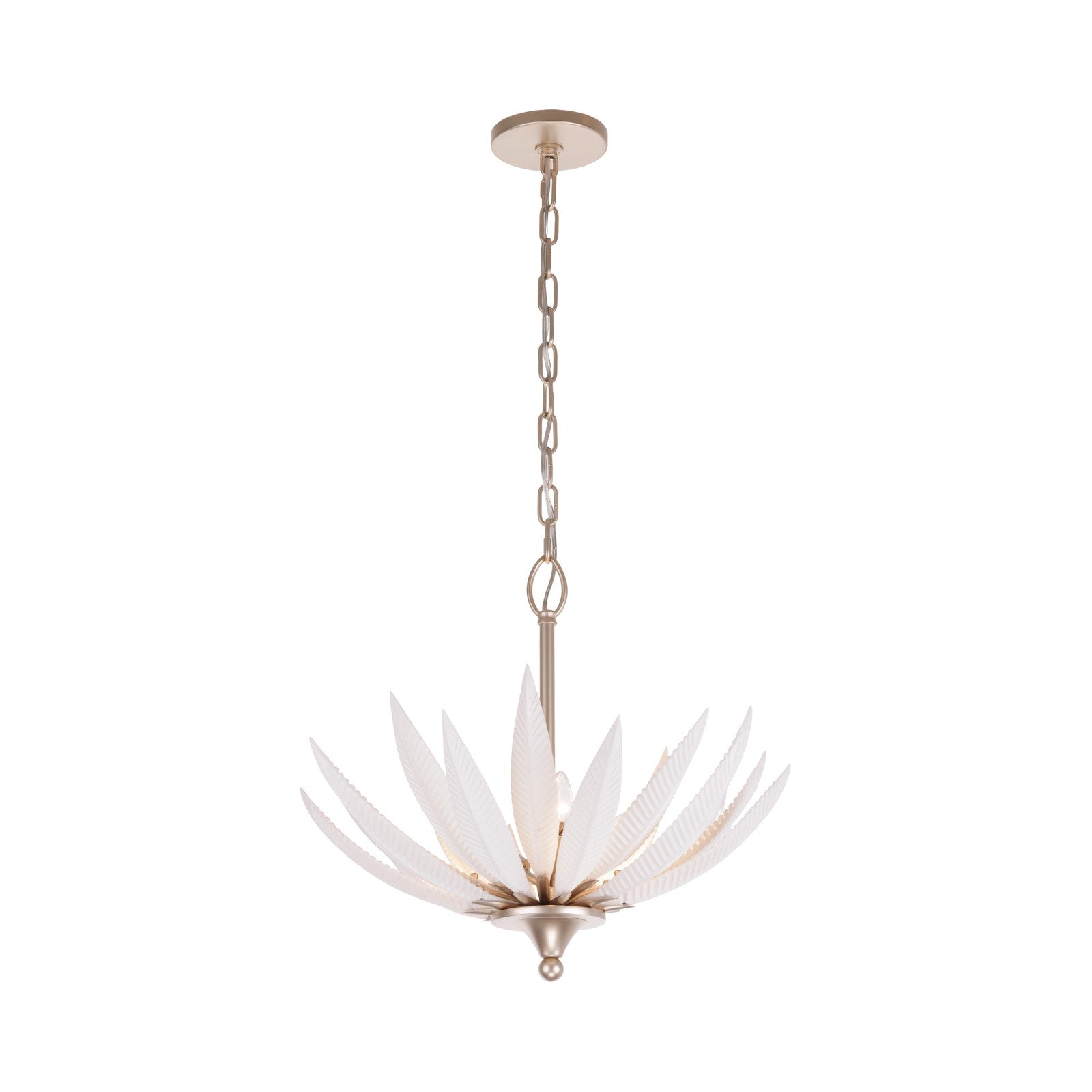 Varaluz Zanara 3 Light Pendant, Gold Dust/White